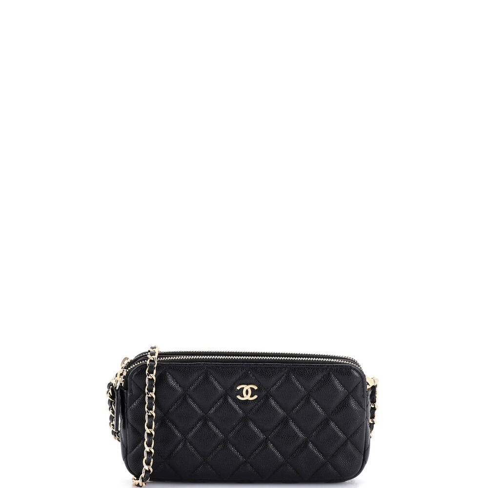 Chanel Double Zip Clutch With Chain #259687C28B